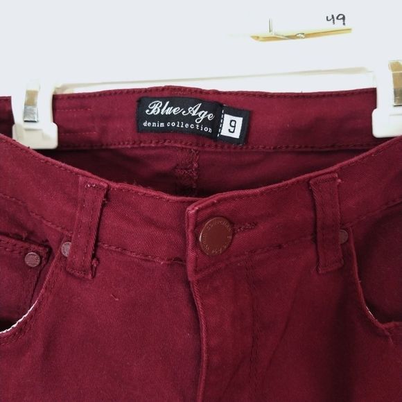 Blue Age Red Distressed Jeans Juinors Size 9 - Picture 2 of 8